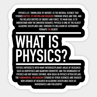 Physics Defined - Physics Teacher Sticker